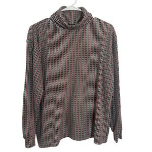 Vintage Willow Bay Holiday Christmas Turtleneck Top Women's Size‎ L Made In Fiji